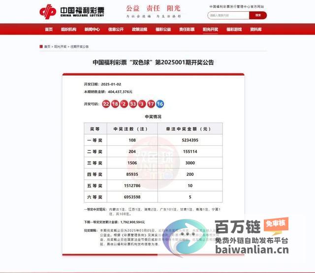 新年首个亿元大奖诞生一站点独揽双色球一等奖10