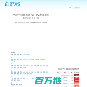 全国空气质量指数查询 - PM2.5实时地图、空气污染排名 - 空气知音